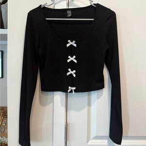 Dazy Black Ribbed Crop Top